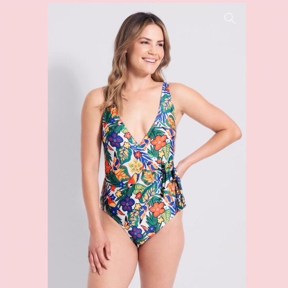 ModCloth One Piece Bonita Swimsuit Tropical Sie Small